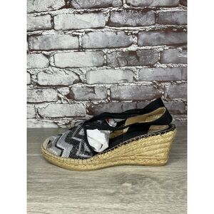 Vidorreta Metallic Silver Blue Rope Espadrilles Wedge Sandals Women 41EU/10.5US